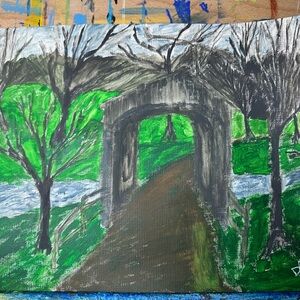 Tranquil Green Forest Pathway Canvas Art